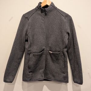 Figs On Shift Charcoal Full-Zip Lightweight Jacket Sweater Knit Sz M Nurse Scrub